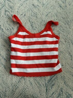 Universal Thread Red & White Striped Ribbed Camisole